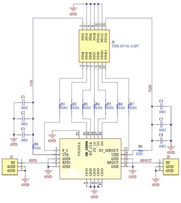 Schematic - MACOM MAAD-011048 Digital Attenuator